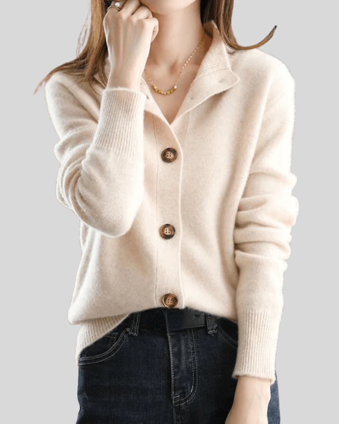Claire | Retro-Style Cashmere Cardigan - Image 2