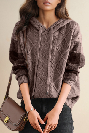 Emily | Cable Knit Hoodie Sweater